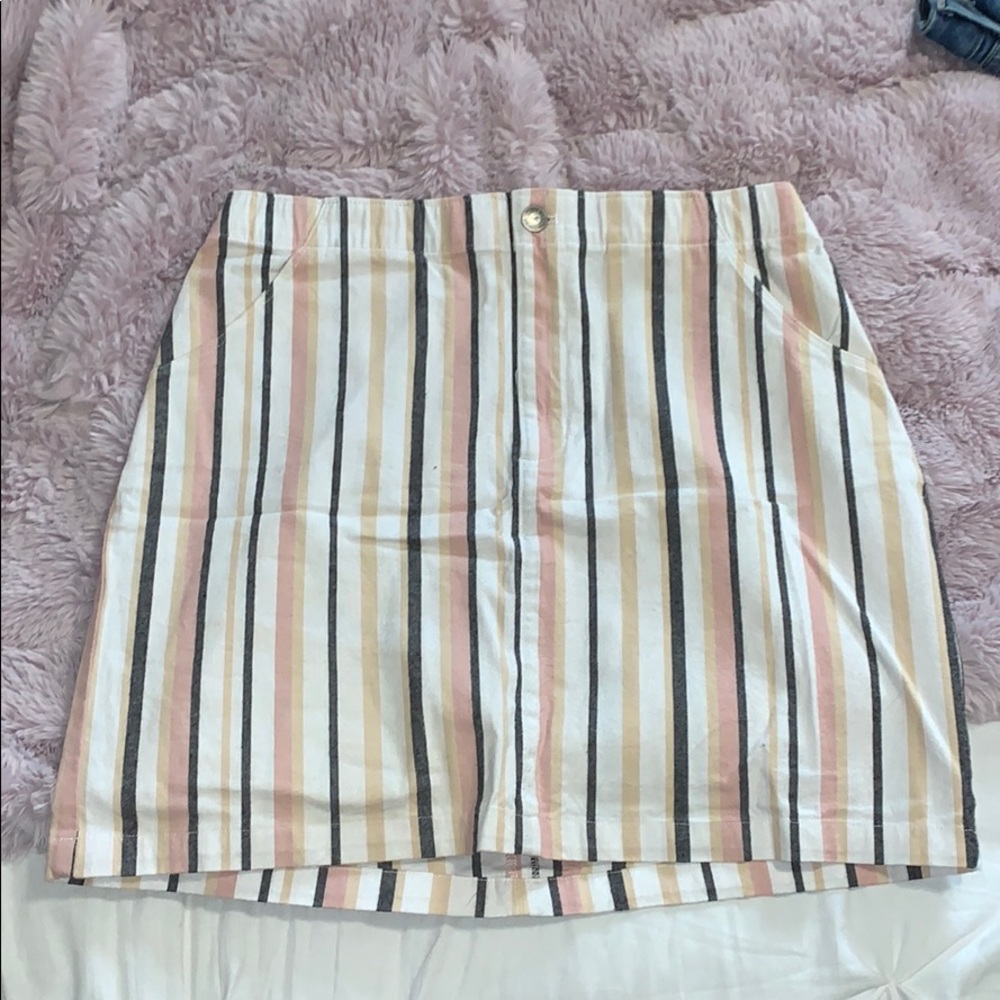 hi rise striped skirt